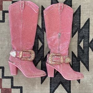 Like new! Dolls Kill pink cowboy boots